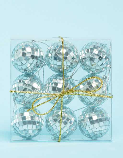 Paperchase Christmas pack of 9 disco ball ornaments, 4 of 4