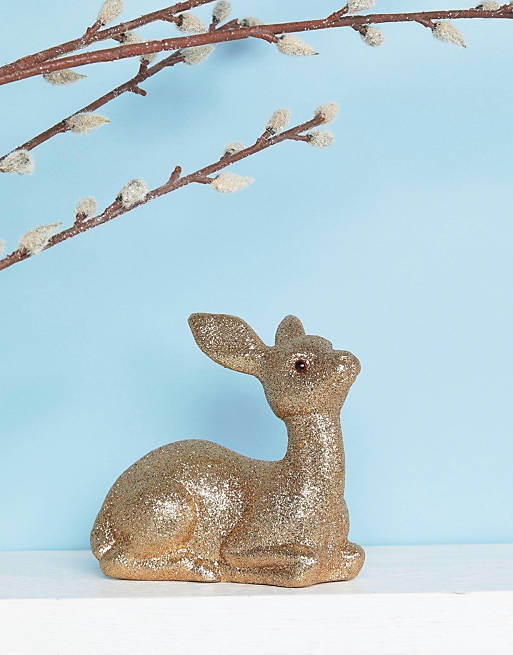 Paperchase Glitter Deer Christmas Decoration 140x130x55mm.