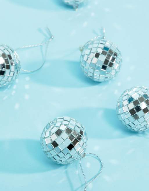 Paperchase - Lot de 9 décorations de Noël façon boule à facettes disco, 3 de 4