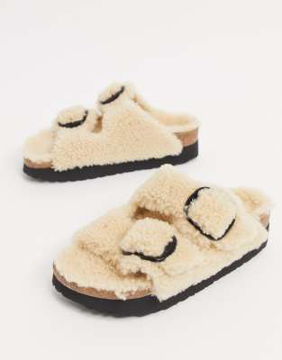 Arizona Big Buckle Shearling Shearling Teddy Eggshell