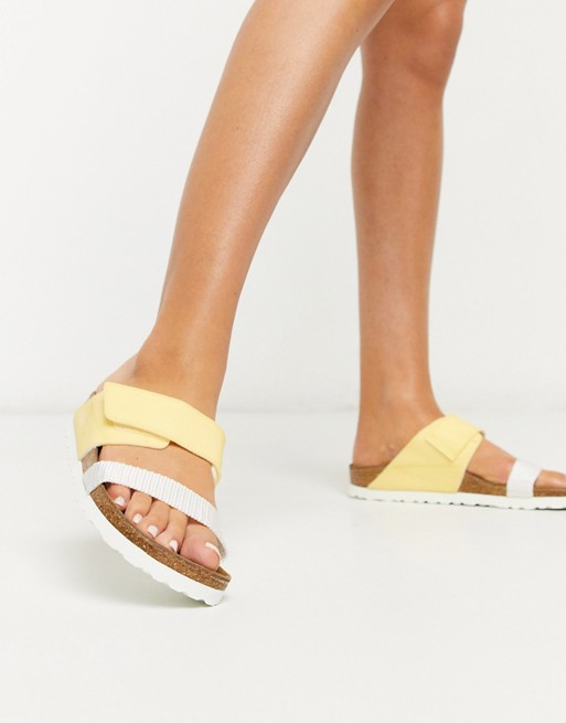 Papillio by Birkenstock double strap slides in yellow