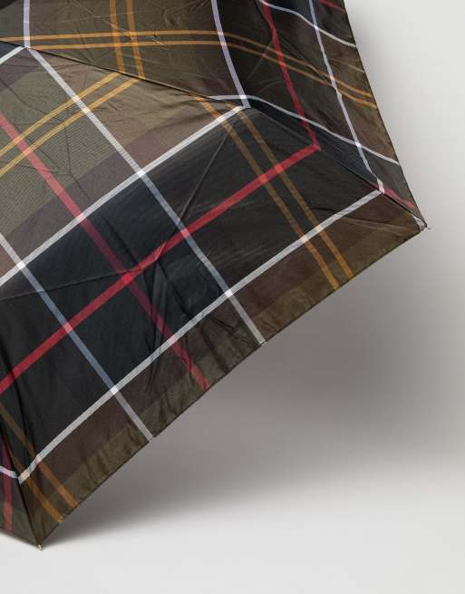 Paraguas a cuadros escoceses clásicos en verde Barbour | ASOS