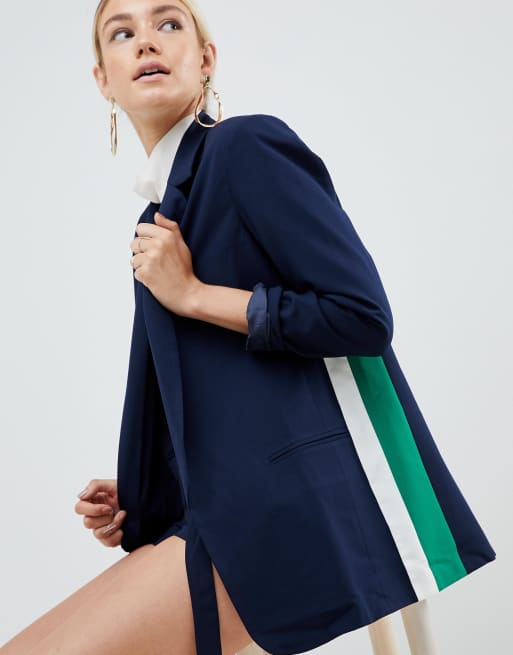 Parallel Lines - Ensemble blazer oversize et short à rayures latérales, 2 de 3
