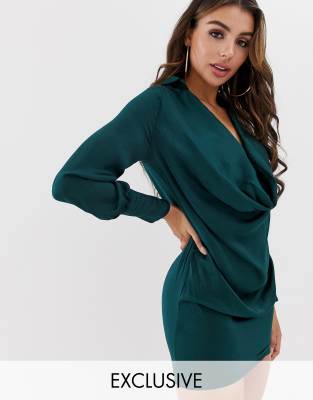 cowl neck dress long sleeve