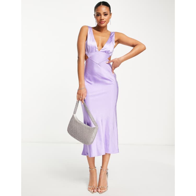 Lilac satin 2025 slip dress