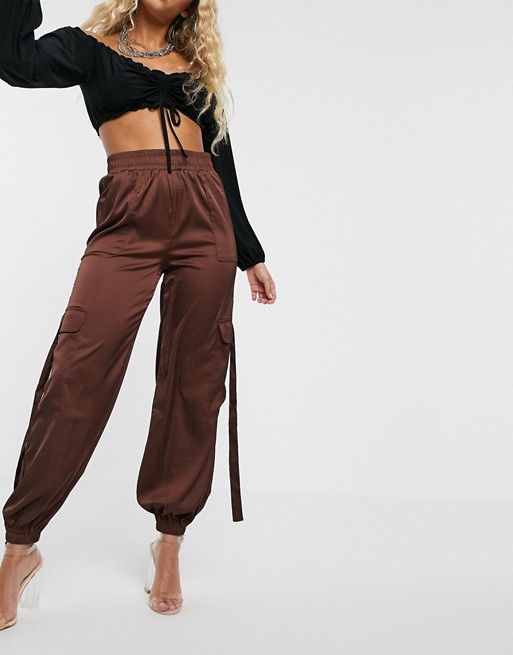 Parallel Lines high waisted cargo trousers with utility detail
