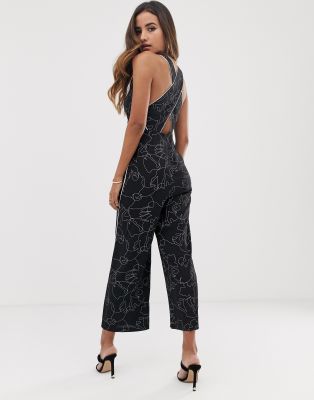abstract print jumpsuit
