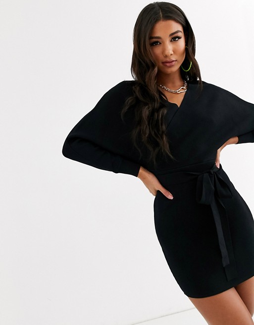 Parallel Lines knitted wrap dress with cut out back