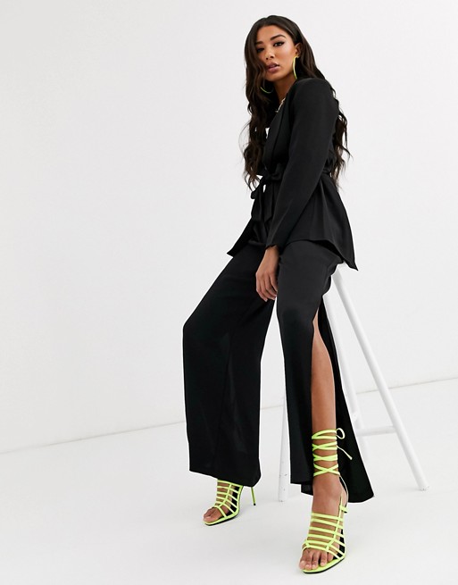 Parallel Lines oversized wrap blazer with belt detail co-ord