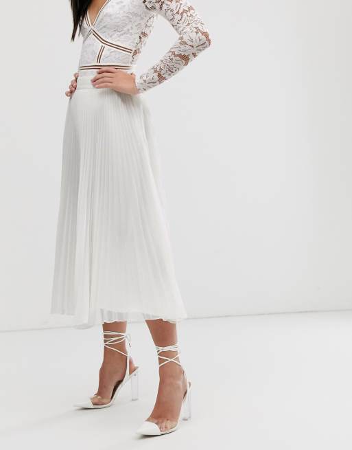 White midi skirt outlet chiffon