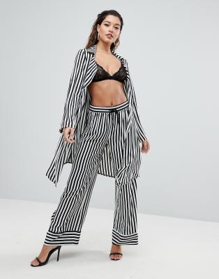 striped parallel pants