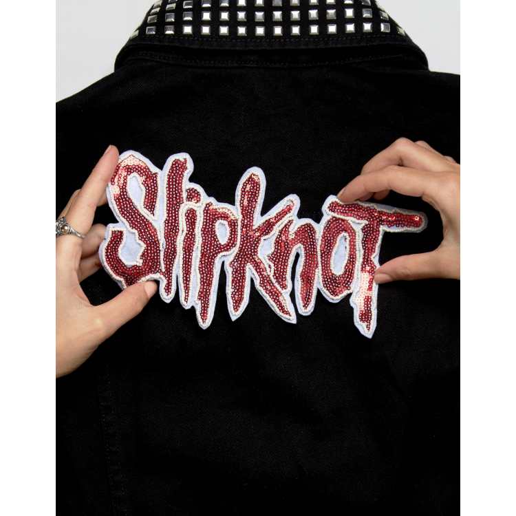 Parche para planchar sobre la ropa con diseño de lentejuelas de Slipknot de  Sacred Hawk | ASOS