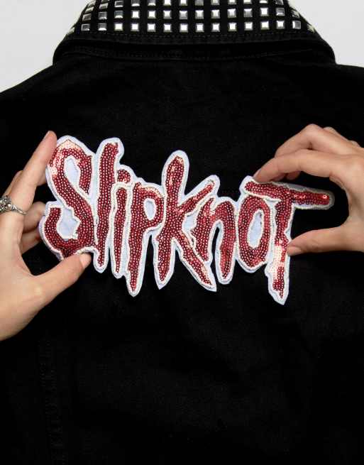 Parche para planchar sobre la ropa con diseño de lentejuelas de Slipknot de  Sacred Hawk | ASOS