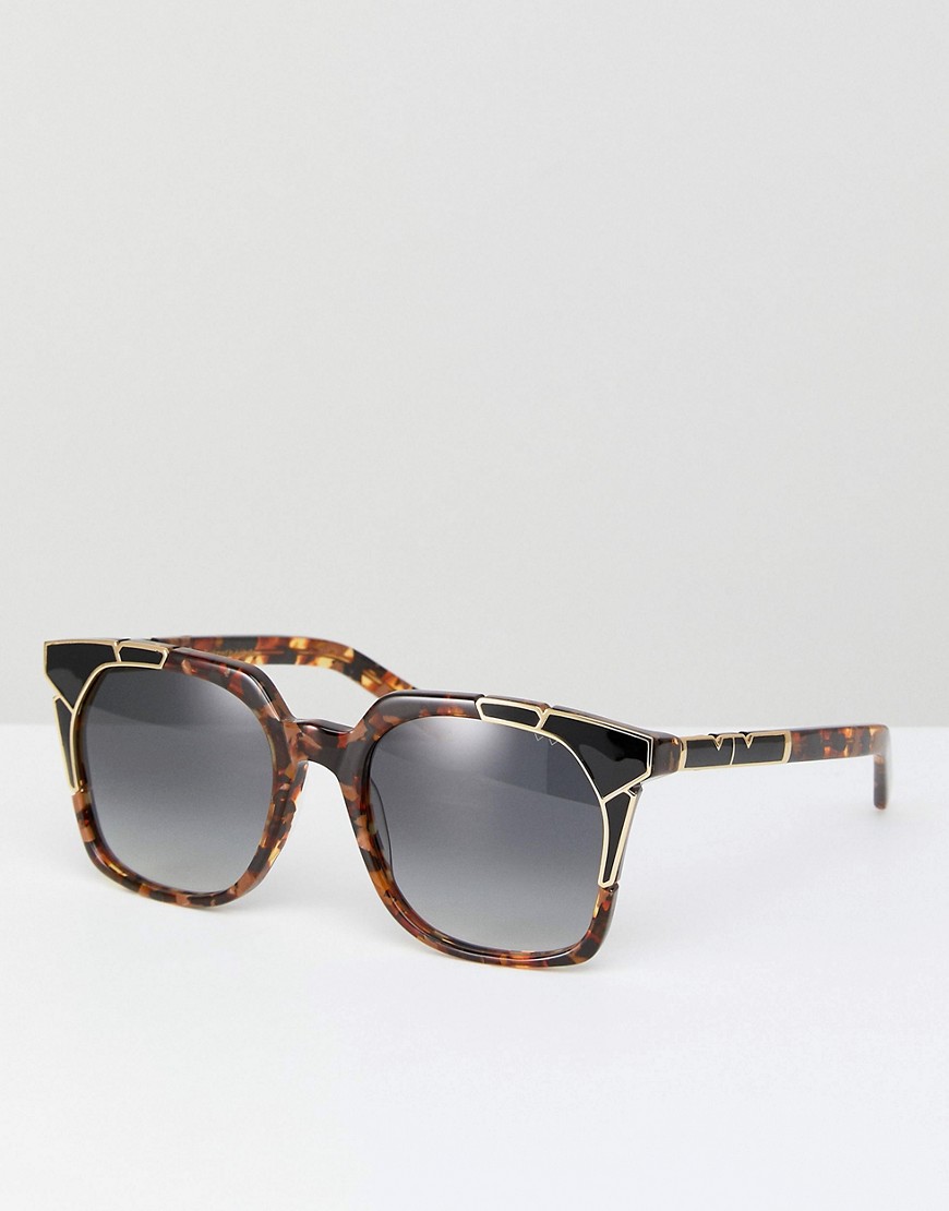 Pared Sunglasses Pared – Eckige Sonnenbrille In Schildplattoptik- Braun No Size