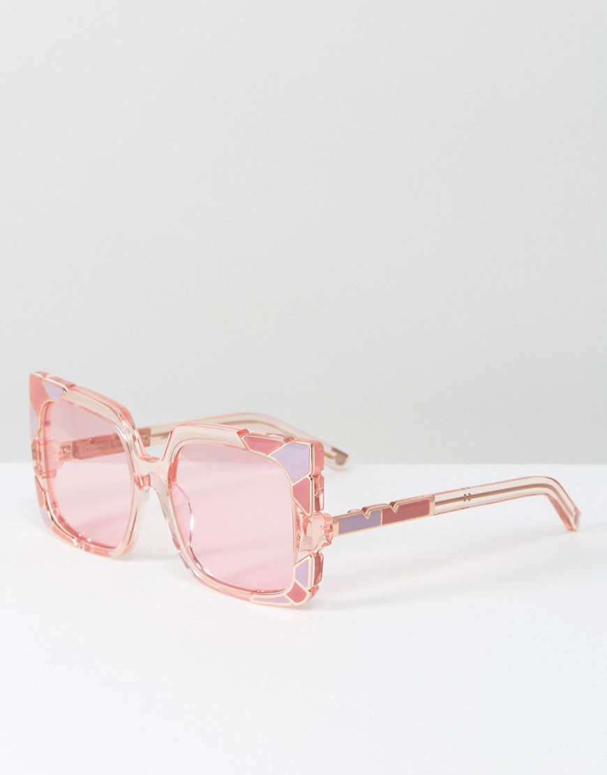 Pared - Occhiali da sole oversize rosa a occhi di gatto