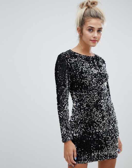 Parisian all over sequin high neck dress | ASOS