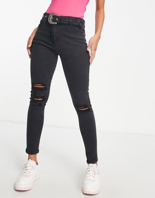 Parisian light wash jeans with rips