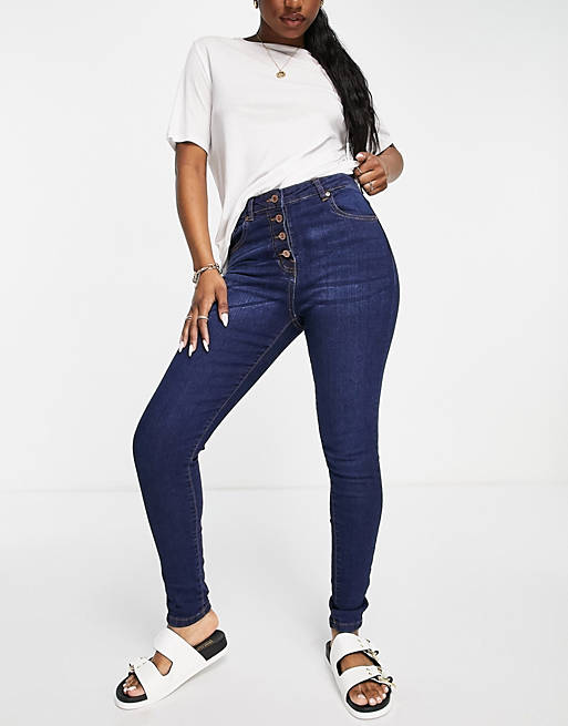 Parisian button up skinny jeans