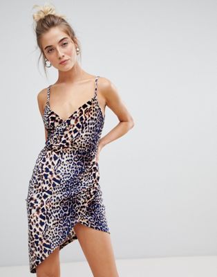 Parisian - Cami-jurk in fluweel met luipaardprint-Bruin