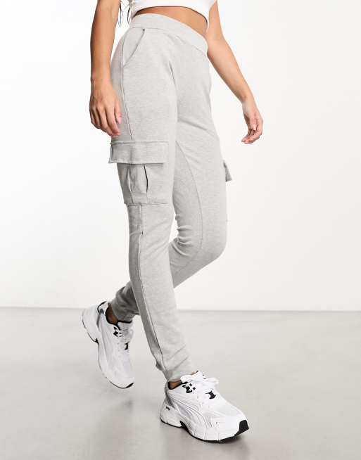 Grey cargo store joggers womens