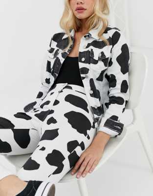 Parisian Cow Print Jeggings, $25, Asos