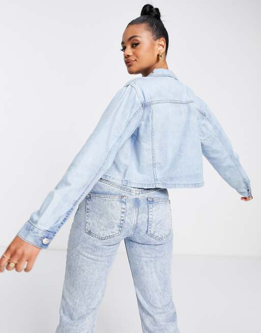 Light blue denim jacket 2024 cropped