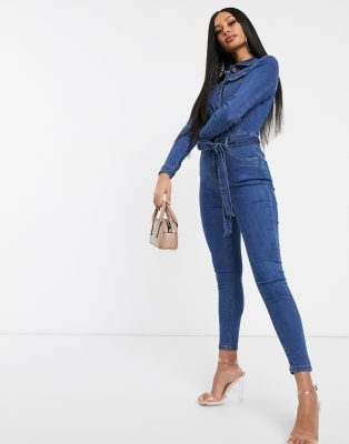 parisian denim jumpsuit