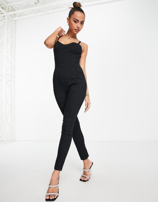 Black discount strap jumpsuit