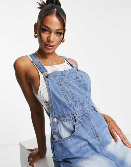 Asos denim dungaree clearance dress