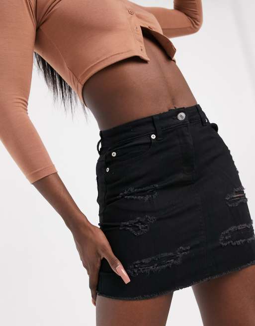 Black denim hotsell skirt plt