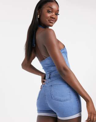 parisian denim playsuit