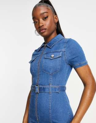 french connection denim romper