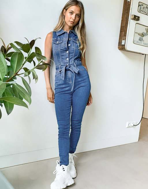 Parisian cheap denim jumpsuit