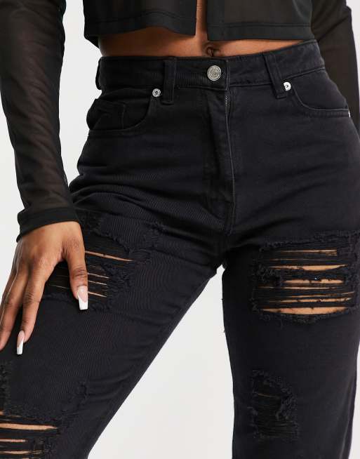 Charcoal distressed hot sale jeans