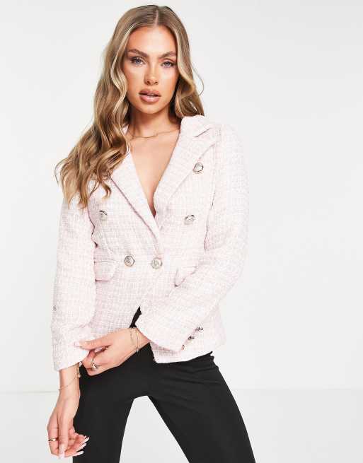 Tailored Boucle Jacket in Pink