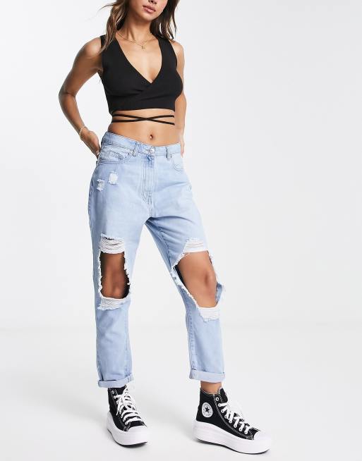 Light blue discount ripped jeans girls