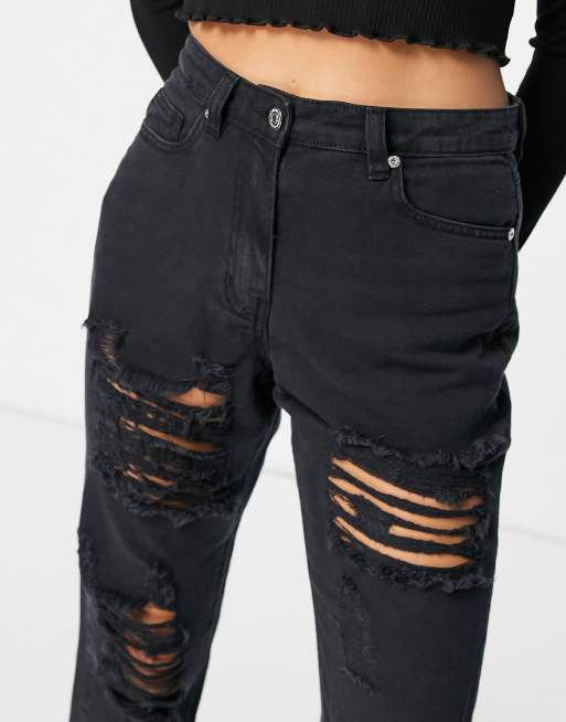 Charcoal cheap distressed jeans