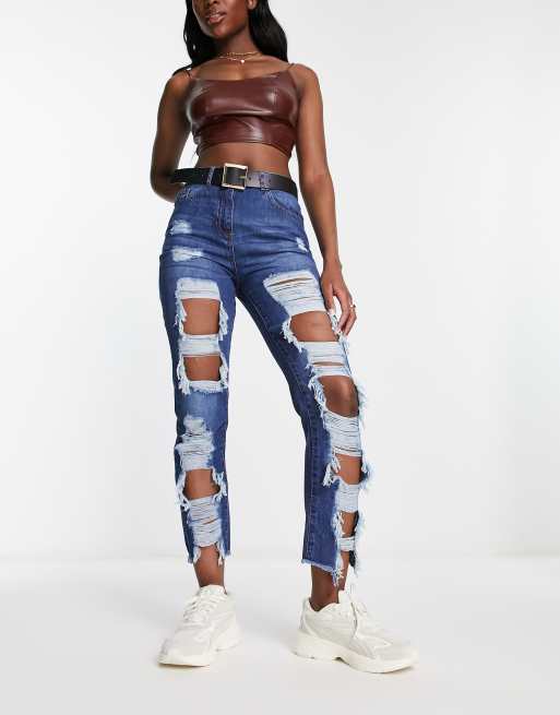 Shredded store boyfriend jeans