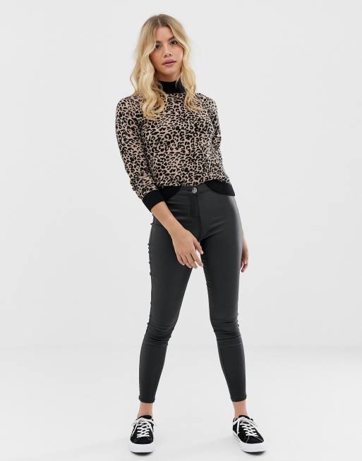 Parisian Cow Print Jeggings, $25, Asos