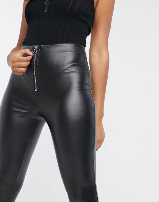 Imitation leather leggings