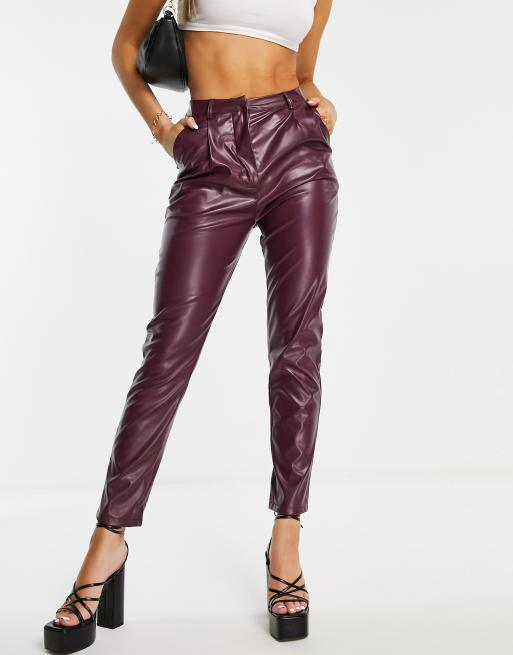 Wine best sale leather pants