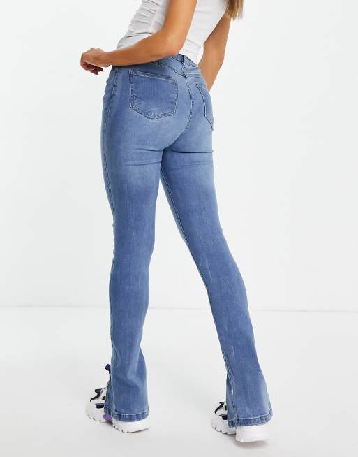 Parisian - Flared jeans met split aan de voorkant in lichtblauw, 2 van 4