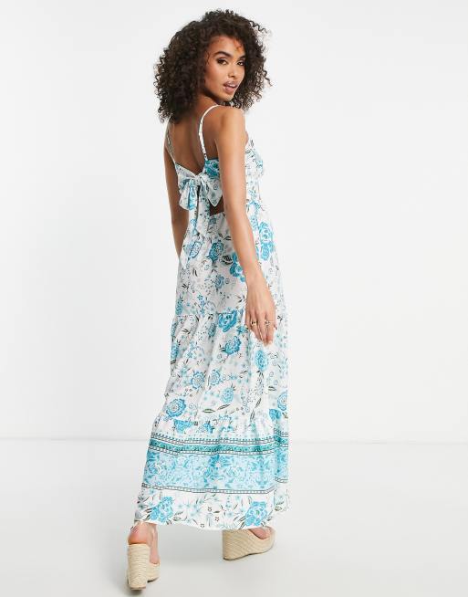 Parisian floral maxi dress with border print ASOS