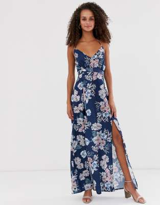 floral wrap front dress