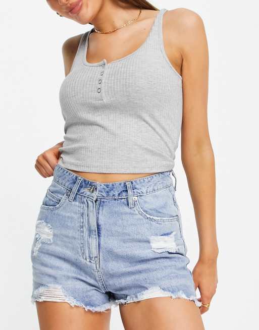 Parisian – Jasnoniebieskie szorty jeansowe z przetarciami, 3 z 4
