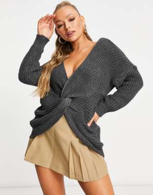sweater with knot in front