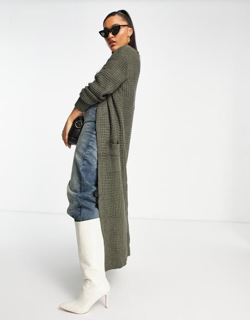 Parisian – Lange Strickjacke in Anthrazit mit Taschen