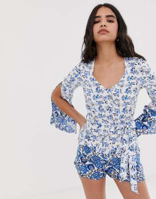 long sleeve playsuit asos