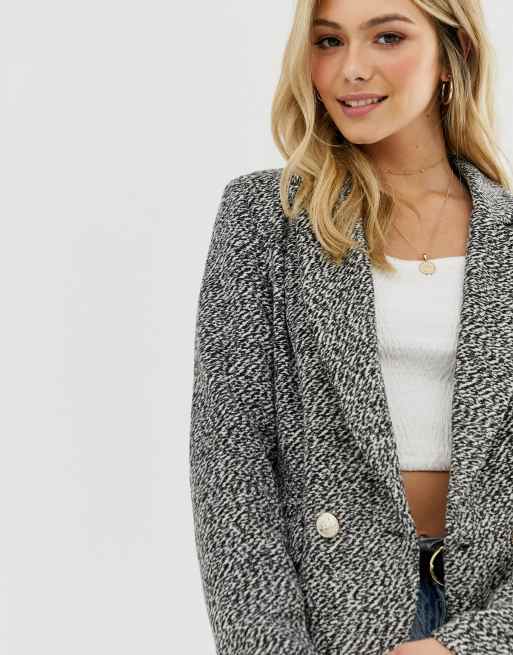 Longline tweed hot sale blazer