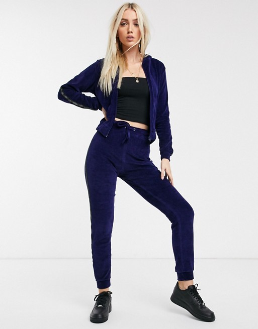 Parisian lounge suit skinny joggers with taping detail